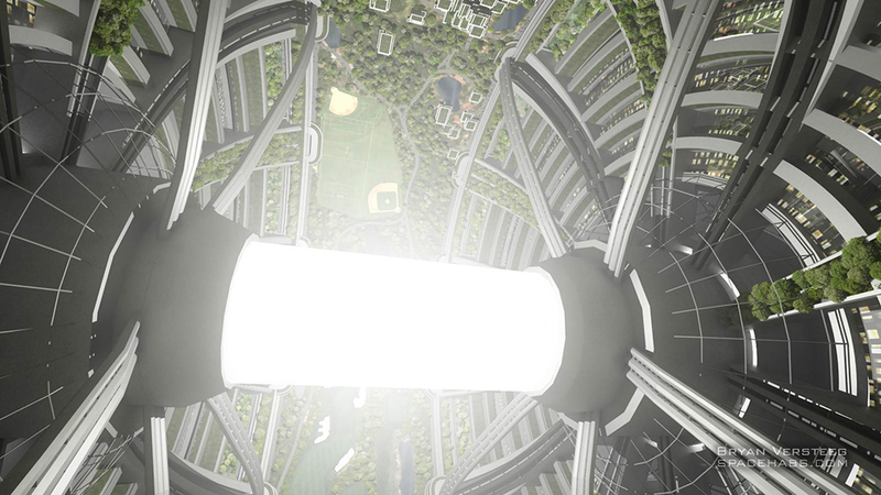 Illustration for article titled What a space city would actually look like in real life